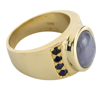 Star sapphire ring in 14 carat gold-Vintage & retro rings-The Antique Ring Shop