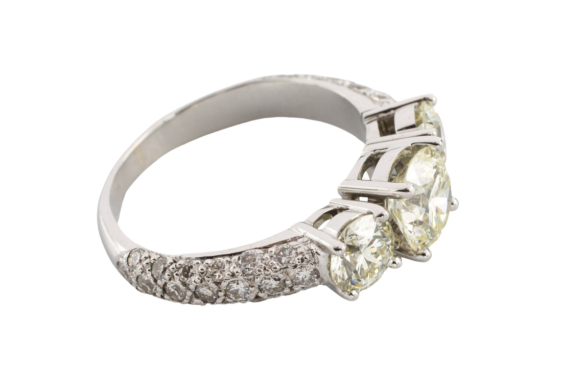 18 carat white gold brilliant cut diamond ring-engagement rings-The Antique Ring Shop