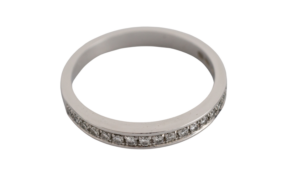 Brilliant cut diamond half eternity band-wedding rings-The Antique Ring Shop